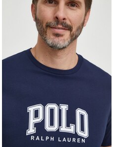 Βαμβακερό μπλουζάκι Polo Ralph Lauren ανδρικά, χρώμα: ναυτικό μπλε
