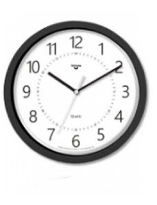 Ρολόι τοίχου Virtime 25cm μαύρο με λευκό καντράν 1830/00