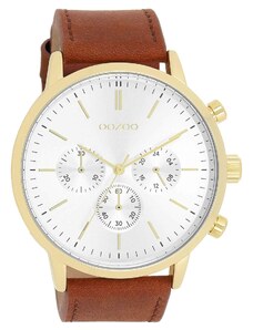 OOZOO Timepieces - C11201, Gold case with Brown Leather Strap