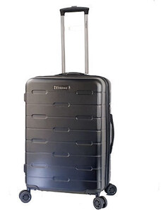 Diplomat Μεσαία Βαλίτσα Ταξιδιού Σκληρή Μαύρη με 4 Ρόδες Ύψους 65εκ.