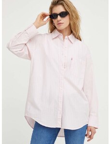 Βαμβακερό πουκάμισο Levi's χρώμα: ροζ