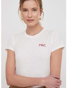 Βαμβακερό μπλουζάκι Polo Ralph Lauren γυναικεία, χρώμα: μπεζ