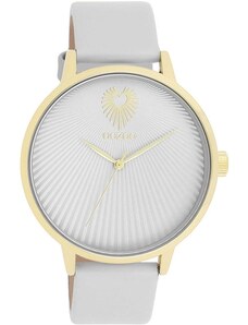 OOZOO Timepieces - C11240, Gold case with Grey Leather Strap