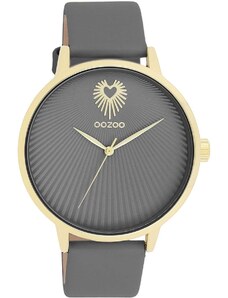 OOZOO Timepieces - C11244, Gold case with Grey Leather Strap