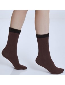 Celestino Ισοθερμικές κάλτσες με fleece επένδυση καφε για Γυναίκα