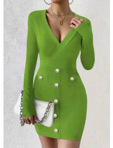 parizianista mini φόρεμα με διακοσμητικά κουμπιά - Πράσινο - 039009