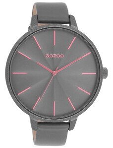 OOZOO Timepieces - C11254, Grey case with Grey Leather Strap