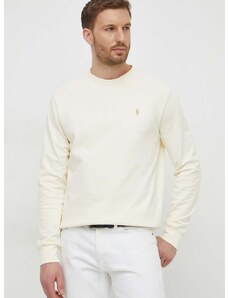 Βαμβακερή μπλούζα Polo Ralph Lauren χρώμα: μπεζ