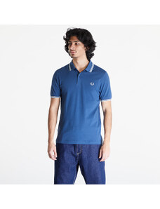 Ανδρικά μπλουζάκια FRED PERRY Twin Tipped Polo Short Sleeve Tee Midnight Blue/ Ecru/ Light Ice