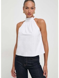 Βαμβακερή μπλούζα Pinko γυναικεία, χρώμα: άσπρο