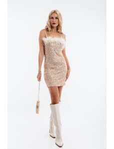 FreeStyle Sequined Mini Dress Gold