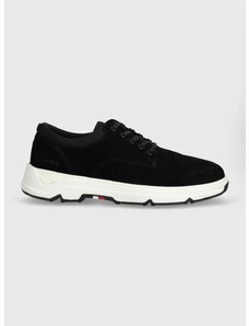 Σουέτ αθλητικά παπούτσια Tommy Hilfiger CASUAL HYBRID SUEDE χρώμα: μαύρο, FM0FM04996