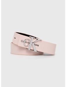 Calvin Klein Jeans Δερμάτινη ζώνη Calvin Klein χρώμα: ροζ