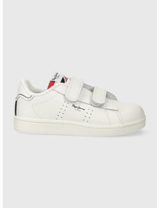 Παιδικά δερμάτινα αθλητικά παπούτσια Pepe Jeans PLAYER BASIC BK χρώμα: άσπρο