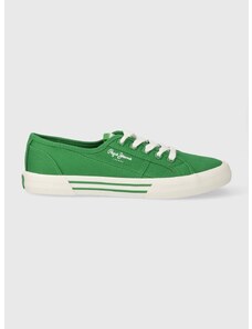 Πάνινα παπούτσια Pepe Jeans PLS31287 χρώμα: πράσινο, BRADY BASIC W