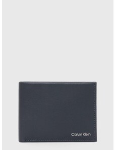 Δερμάτινο πορτοφόλι Calvin Klein ανδρικά, χρώμα: γκρι