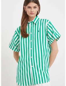 Βαμβακερό πουκάμισο Polo Ralph Lauren χρώμα: πράσινο