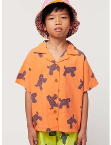 Παιδικό βαμβακερό πουκάμισο Bobo Choses χρώμα: πορτοκαλί