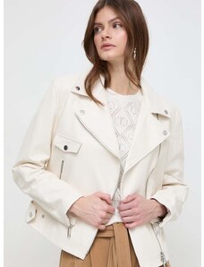 Δερμάτινο jacket BOSS γυναικεία, χρώμα: άσπρο