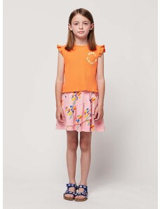Παιδική βαμβακερή φούστα Bobo Choses χρώμα: ροζ