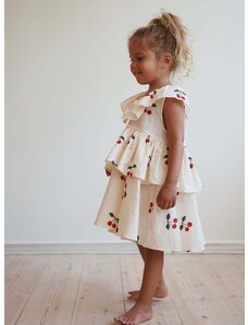 Παιδικό βαμβακερό φόρεμα Konges Sløjd χρώμα: κόκκινο