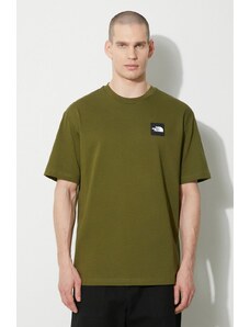 Βαμβακερό μπλουζάκι The North Face M Nse Patch S/S Tee ανδρικό, χρώμα: πράσινο, NF0A87DAPIB1