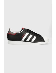 Δερμάτινα αθλητικά παπούτσια adidas Originals Superstar χρώμα: μαύρο, IF3641