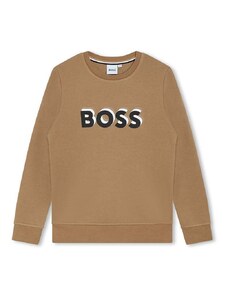 Παιδική μπλούζα BOSS χρώμα: μπεζ