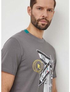 Βαμβακερό μπλουζάκι Desigual ανδρικά, χρώμα: γκρι