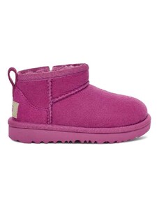 Μπότες χιονιού σουέτ για παιδιά UGG T CLASSIC ULTRA MINI χρώμα: μοβ
