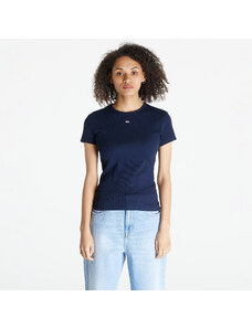 Tommy Hilfiger Γυναικεία μπλουζάκια Tommy Jeans Slim Essential Rib Short Sleeve Tee Dark Night Navy