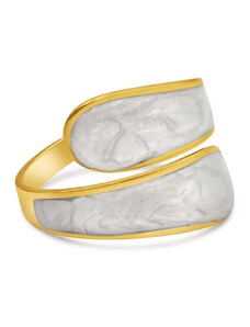 QueenBee Δαχτυλίδι Χρυσό με Λευκό Χρώμα
