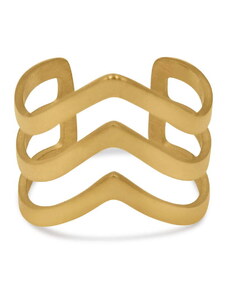 QueenBee Δαχτυλίδι Χρυσό από Ατσάλι με 3πλη Γωνία