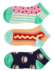 Celestino Σετ 3 ζευγάρια κάλτσες με σχέδια μιχ 4 για Γυναίκα