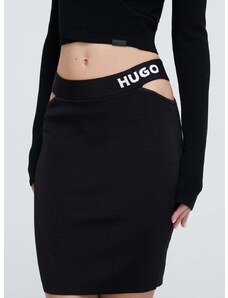 Φούστα HUGO χρώμα: μαύρο