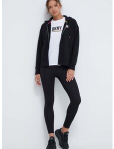Μπλούζα Dkny χρώμα: μαύρο, με κουκούλα