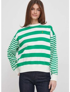 Βαμβακερή μπλούζα Polo Ralph Lauren γυναικεία, χρώμα: πράσινο