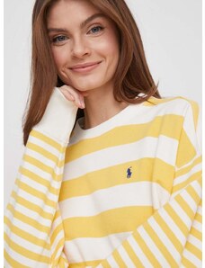 Βαμβακερή μπλούζα Polo Ralph Lauren γυναικεία, χρώμα: κίτρινο