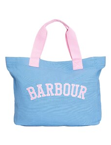 Barbour Μεγάλη τσάντα αζούρ / δρακόγια / λευκό