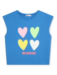 Billieblush Light blue T-shirt with multicolor hearts and logo U20087/81K