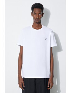 Βαμβακερό μπλουζάκι Fred Perry Ringer T-Shirt ανδρικό, χρώμα: άσπρο, M3519.100