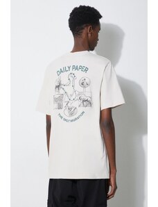 Βαμβακερό μπλουζάκι Daily Paper Migration SS ανδρικό, χρώμα: μπεζ, 2411082