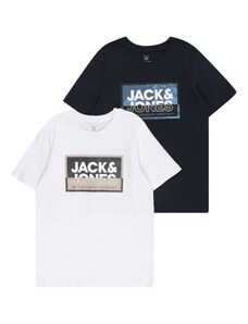 Jack & Jones Junior Μπλουζάκι 'LOGAN' μπλε νύχτας / ανοικτό καφέ / μαύρο / λευκό