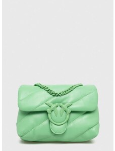 Δερμάτινη τσάντα Pinko χρώμα: πράσινο