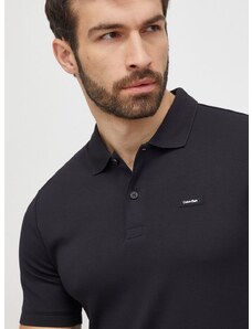 Βαμβακερό μπλουζάκι πόλο Calvin Klein χρώμα: μαύρο