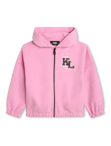 Παιδική μπλούζα Karl Lagerfeld χρώμα: ροζ, με κουκούλα