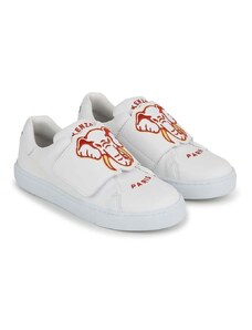 Παιδικά δερμάτινα αθλητικά παπούτσια Kenzo Kids χρώμα: άσπρο
