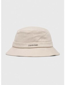 Βαμβακερό καπέλο Calvin Klein χρώμα: μπεζ