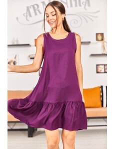 armonika Women's Damson Sleeveless Frilly Skirt Dress