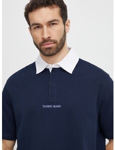 Βαμβακερό μπλουζάκι πόλο Tommy Jeans χρώμα: ναυτικό μπλε